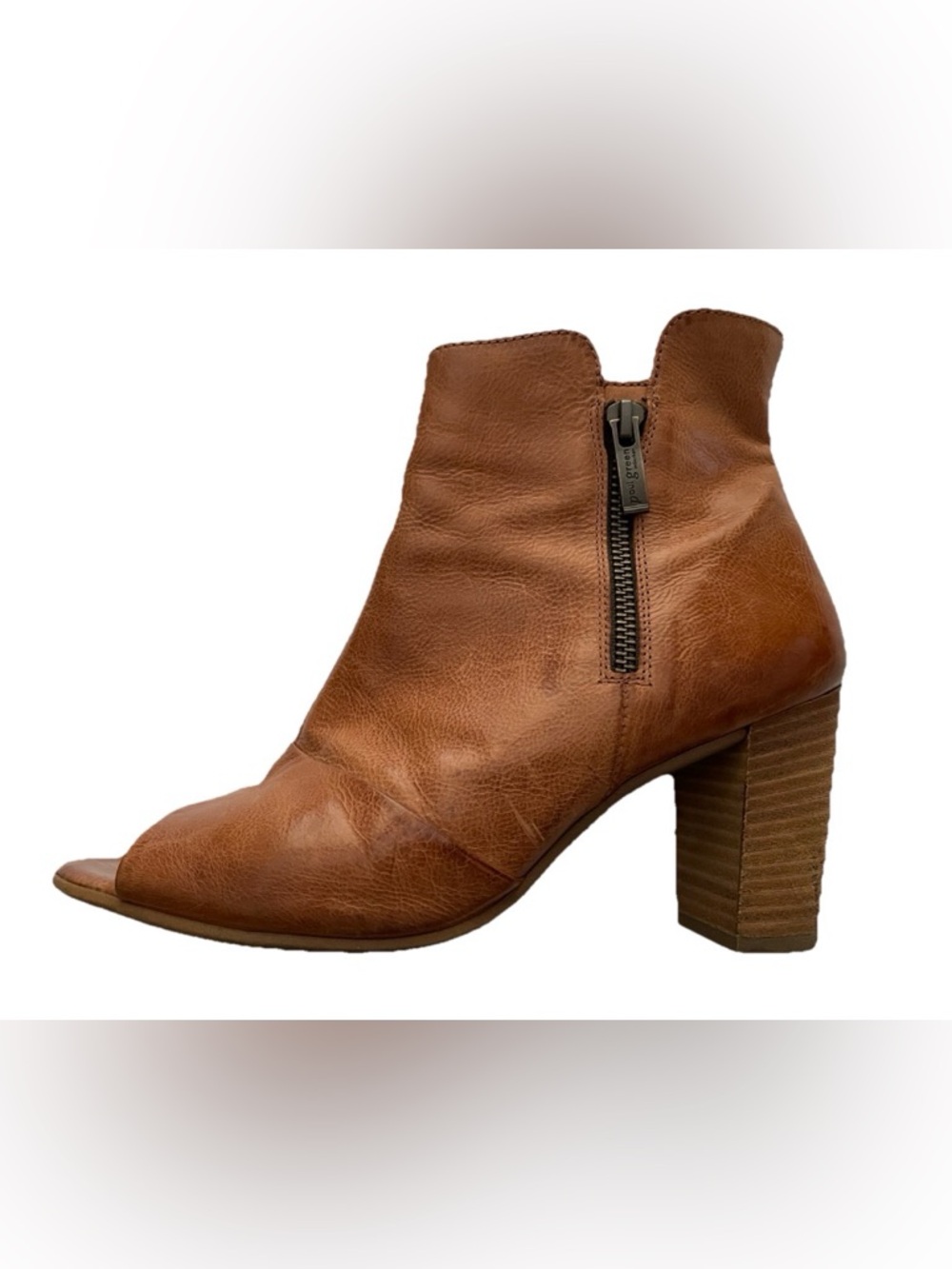 PAUL GREEN Bellini PEEP TOE Leather ANKLE BOOTS Booties Size 8.5